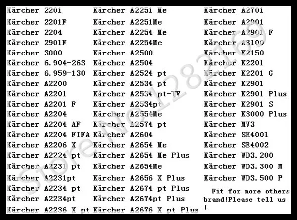 Penyedot debu dapat dicuci, aksesori Bagian tas penyedot debu untuk Karcher A2204 A2701 A2604 A2234pt 3000 2201 dll.