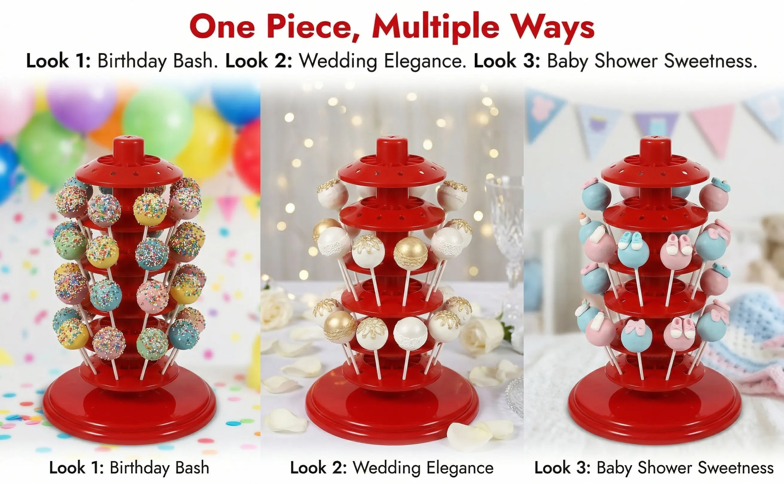 Multi-Layer Lollipop Holder PP Plastic Display Rack Decorative Lollipop Stand for Party Store Wedding Cake Pops