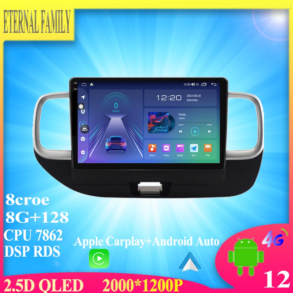 

Android 12 For Hyundai Venue RHD 2019 - 2021 Car Radio Stereo Multimedia Video Player Navigation GPS Carplay WIFI BT 4G LET