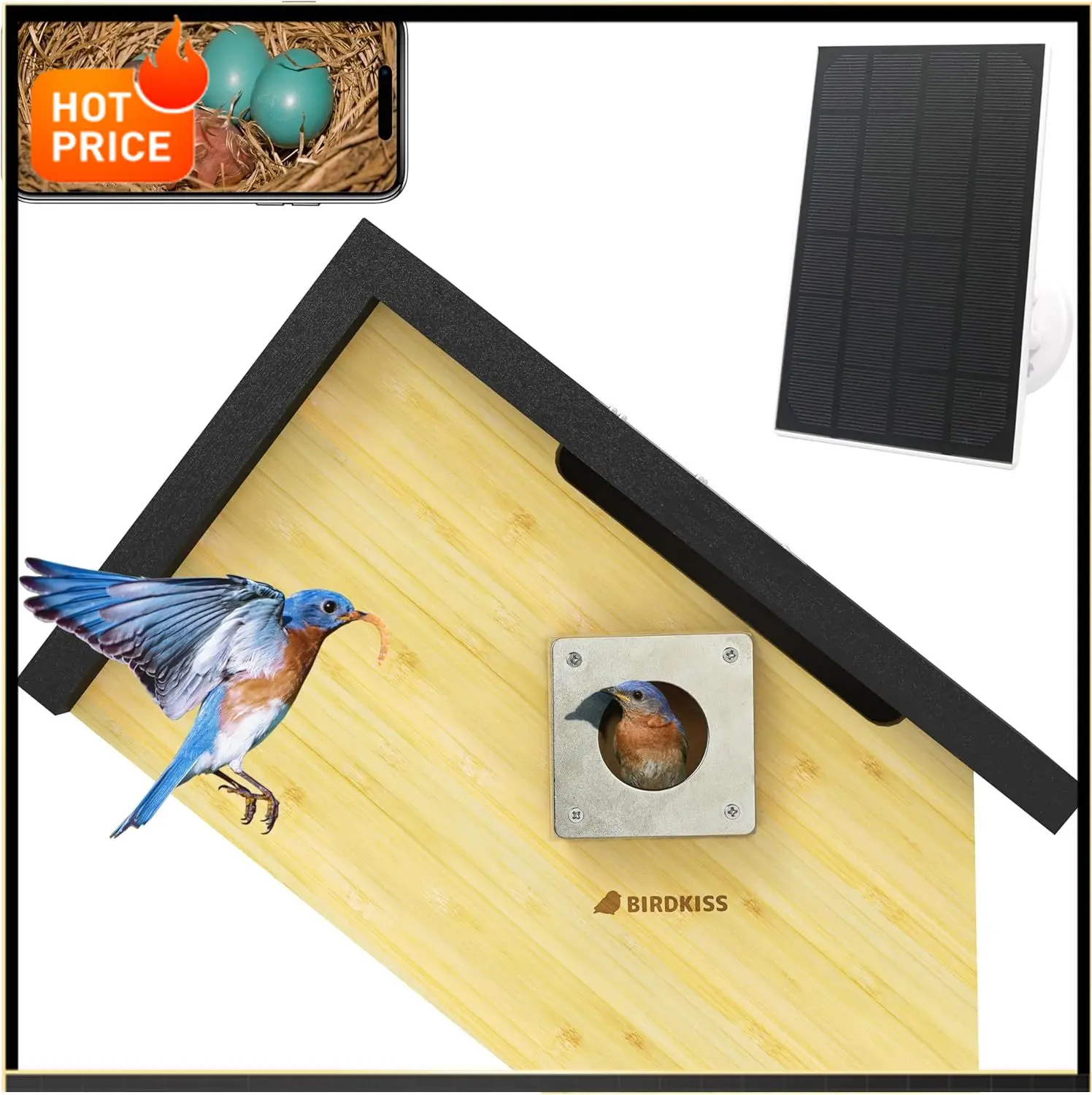 

BestsellerSmart Bird Houses for Outside Solar Powered, 1080P HD Live View Birdhouse with Camera, Perfect Viewing Bird Nesting an