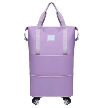 תיק מטען עם גלגלים מתרחב לנסיעות וספורט עם הפרדה יבשה רטובה עמיד במים תיק מטען מתקפל לשני המינים