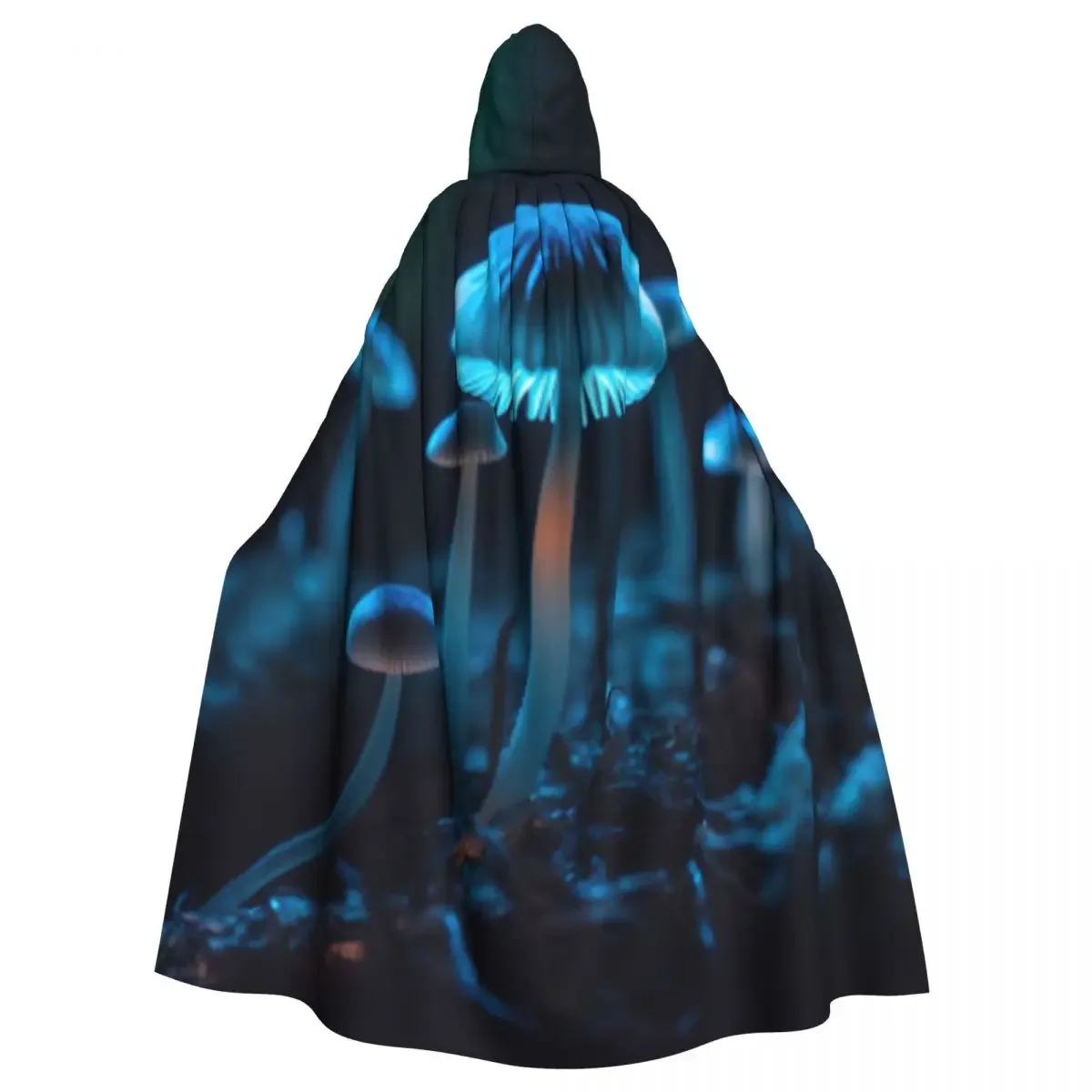 Mushrooms In The Forest At Night Hooded Coat Halloween Cosplay Costume Vampire Devil Wizard Cape Gown Party