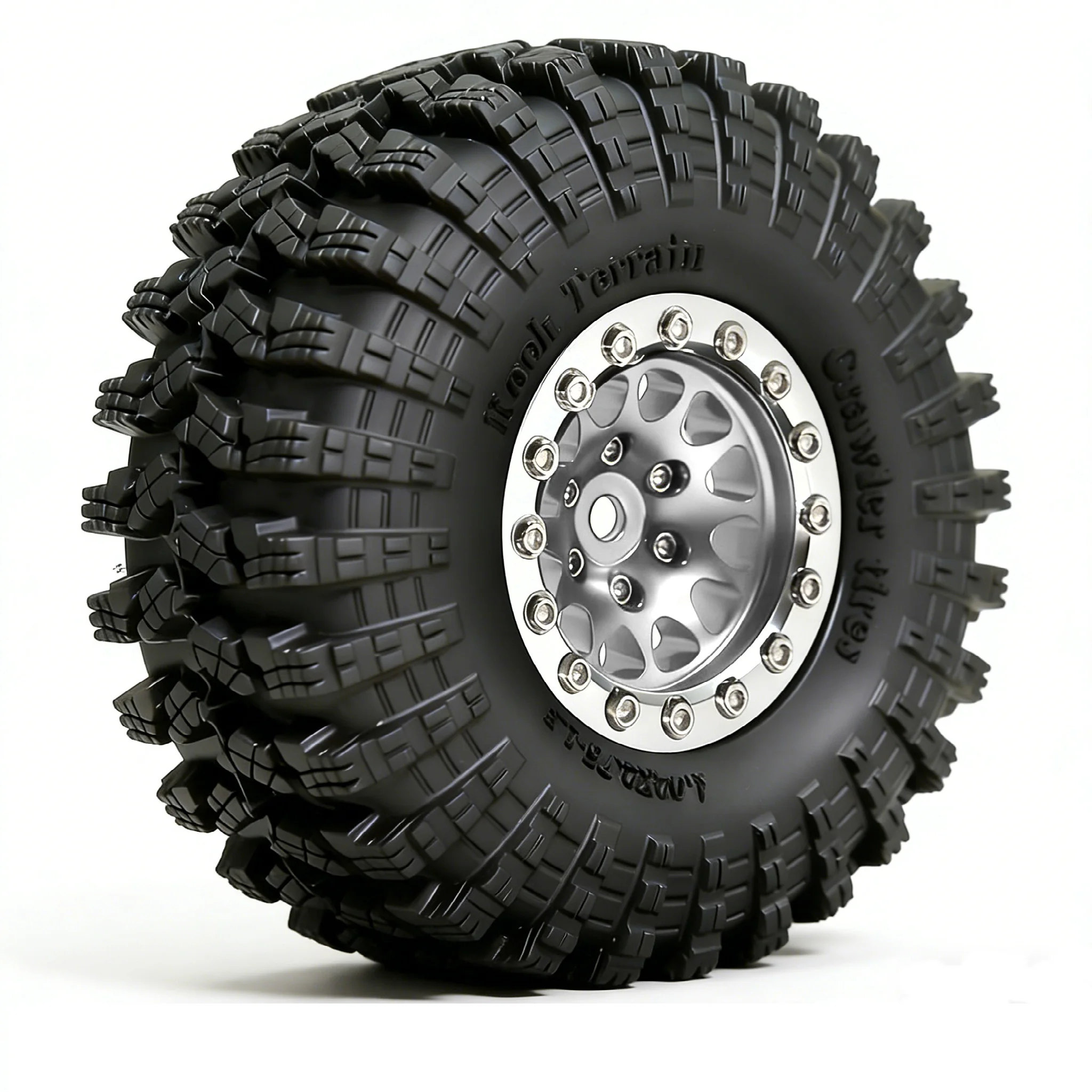 4 pièces, jantes métalliques de 1,3 pouce avec système de verrouillage des rayons et pneus en caoutchouc de 72 mm pour le modèle 1/18 RC Crawler Traxxas Axial SCX24, pièces de mise à niveau.