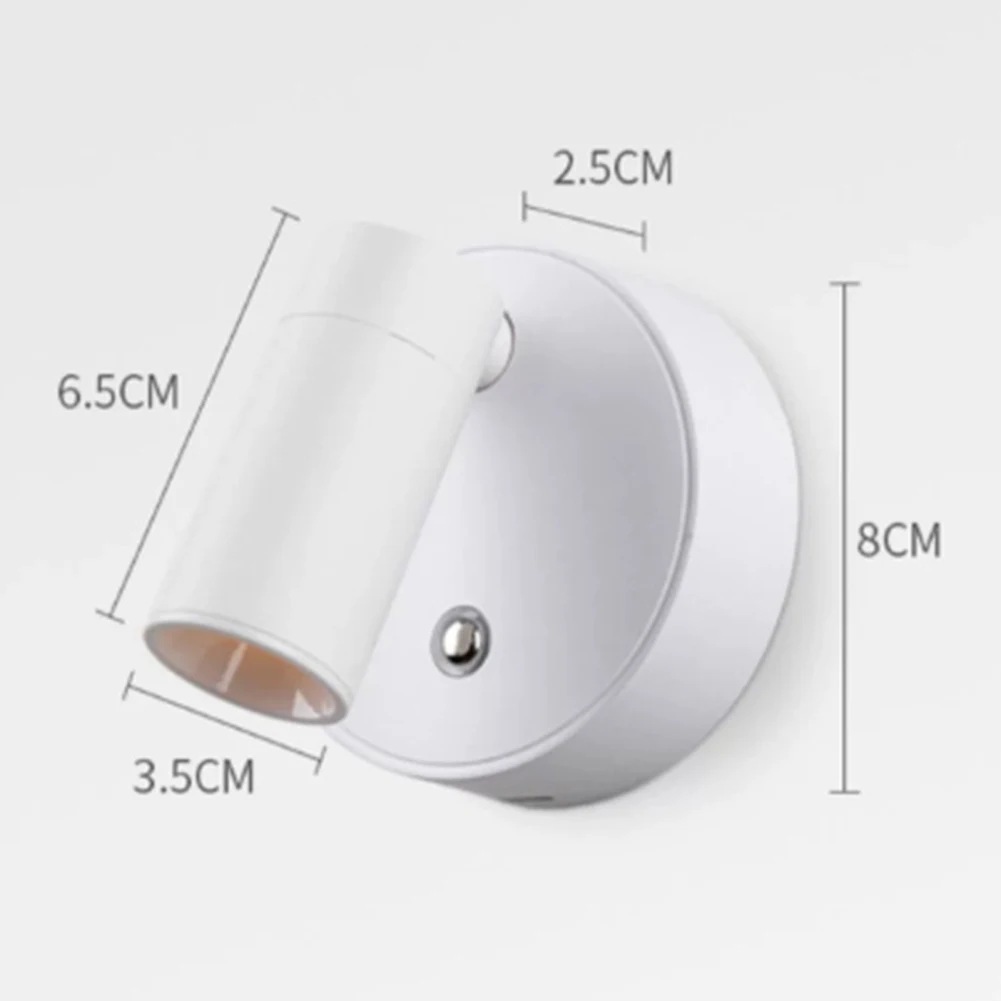 LED Wall Sconces Light, 3 Níveis de Brilho, 3 Modos de Cor, 1800mAh Bateria, Rotativo 360 °, Touch Control