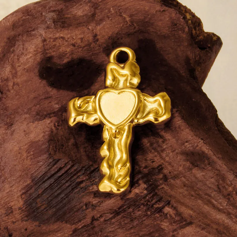 New 10pcs/lot Stainless Steel Cross Pendants Christ Religious DIY Cross Pendants Jewelry Marking Findings for Necklace Earrings