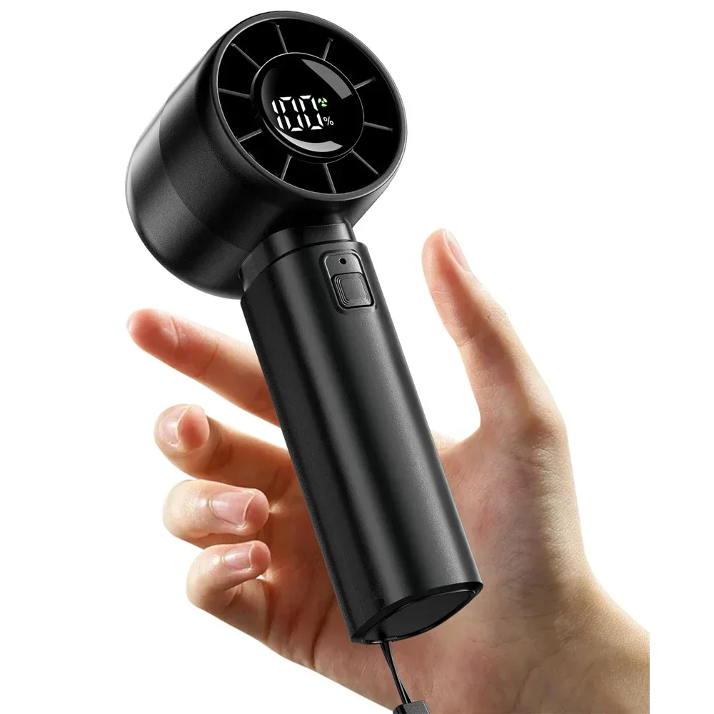 

Холодный ручной мини-вентилятор, аккумулятор 4000 мАч, портативный перезаряжаемый вентилятор со светодиодным дисплеем, 5-скоростной турбовентилятор для пляжного путешествия, отдыха