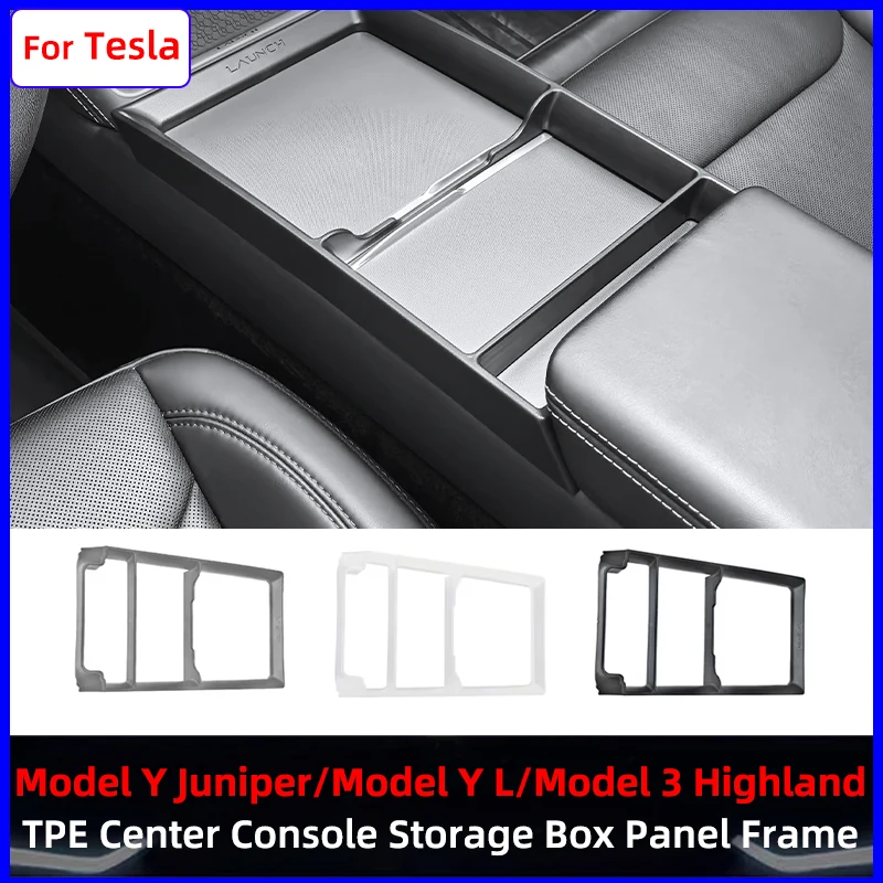 

For Tesla Model Y Juniper Model 3 Highland Model Y L 2025 2026 Central Control Storage Box Panel Frame Car Interior Accessories