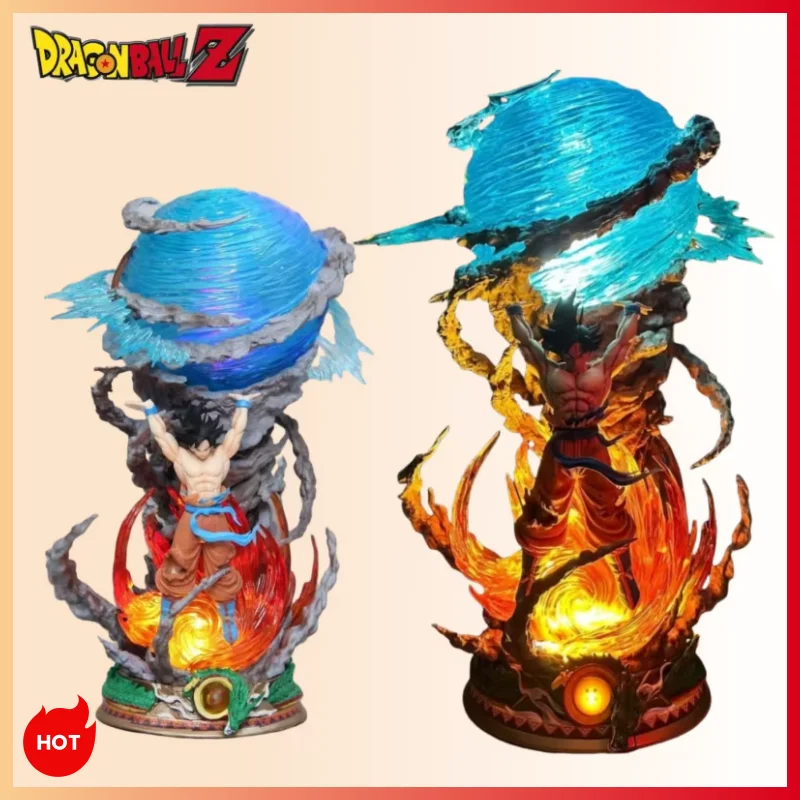 

23cm Dragon Ball Son Goku Genki Dama Anime Led Lamp Collectible Statue Desk Decor Gift Men Boys Glow In The Dark Action Figure