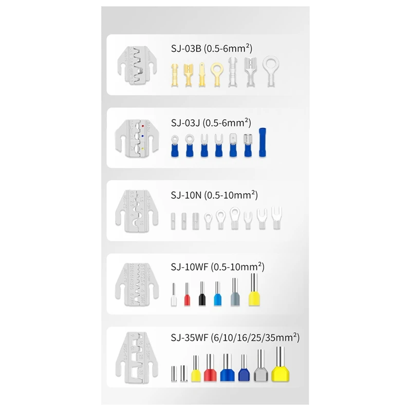 Alicates de prensado multifunción HS-30J, juego de alicates de prensado, alicates de Terminal de resorte aislados con prensa en frío