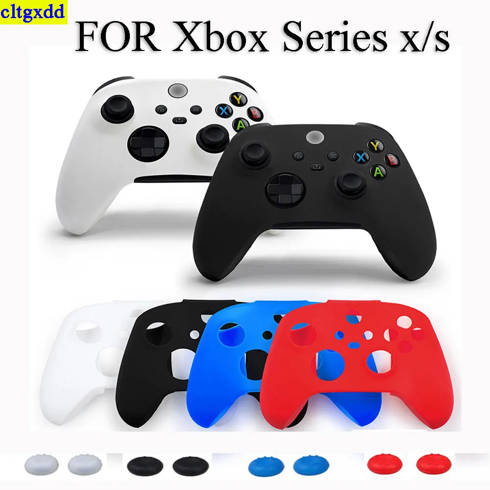 FOR XBOX Series X/S ultra-thin controller handle gel rubber anti-skid dust particles silicone protective sleeve+2 thumb sticks