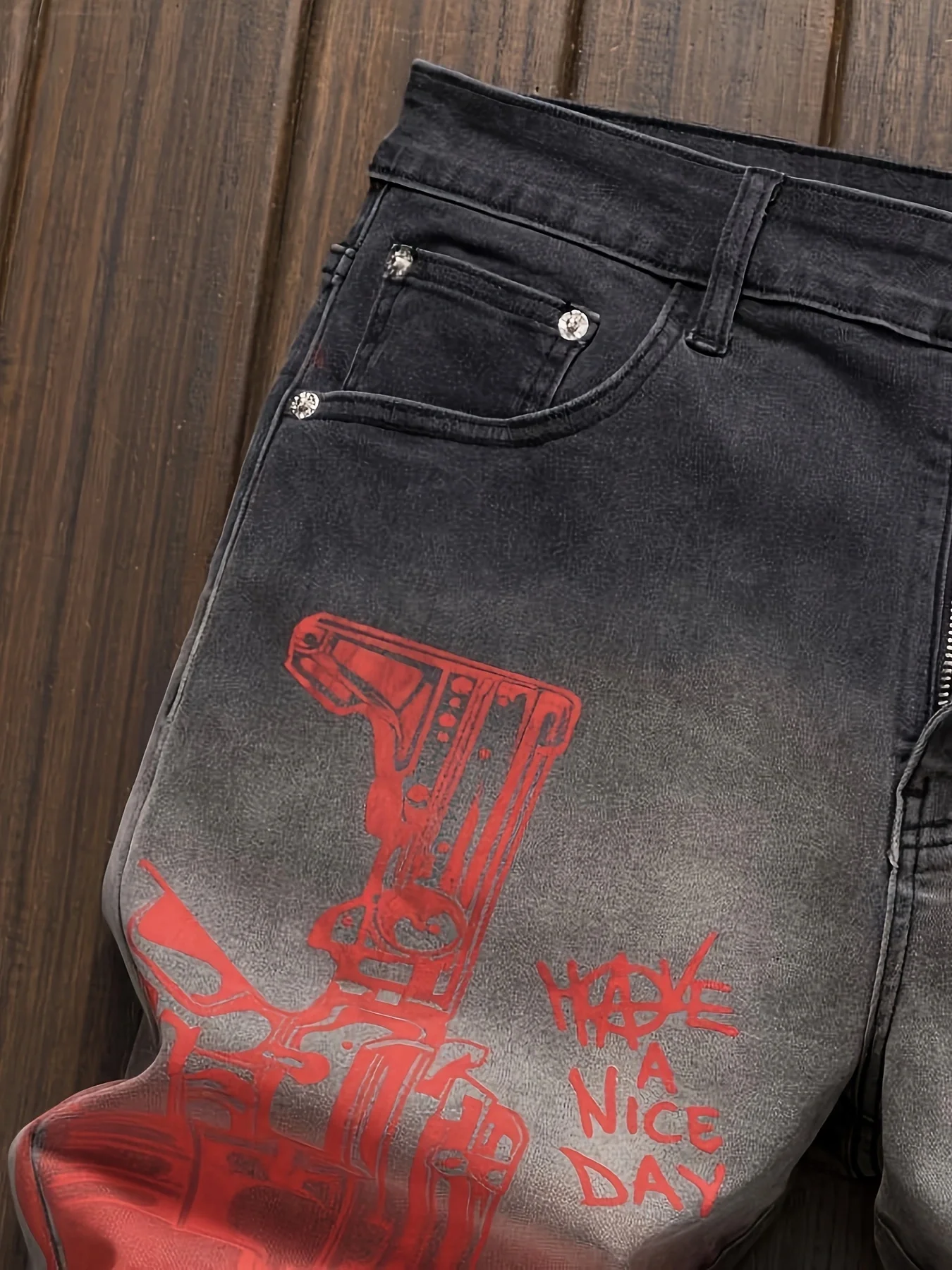 Men\'s Anime Figure Trees Graphic Print Denim Shorts For Summer Stylish Casual Jorts Figure Trees Graphic Print Denim Shorts