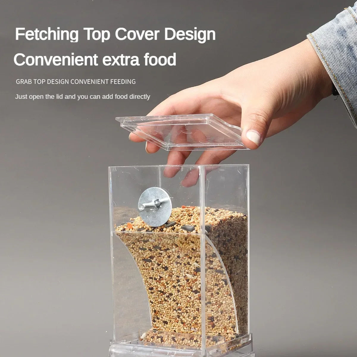 Automatic Neat Bird Feeder Parrot Automatic Feeder Anti-splash Anti-splash Food Large-capacity Feeder Birdcage Accessories