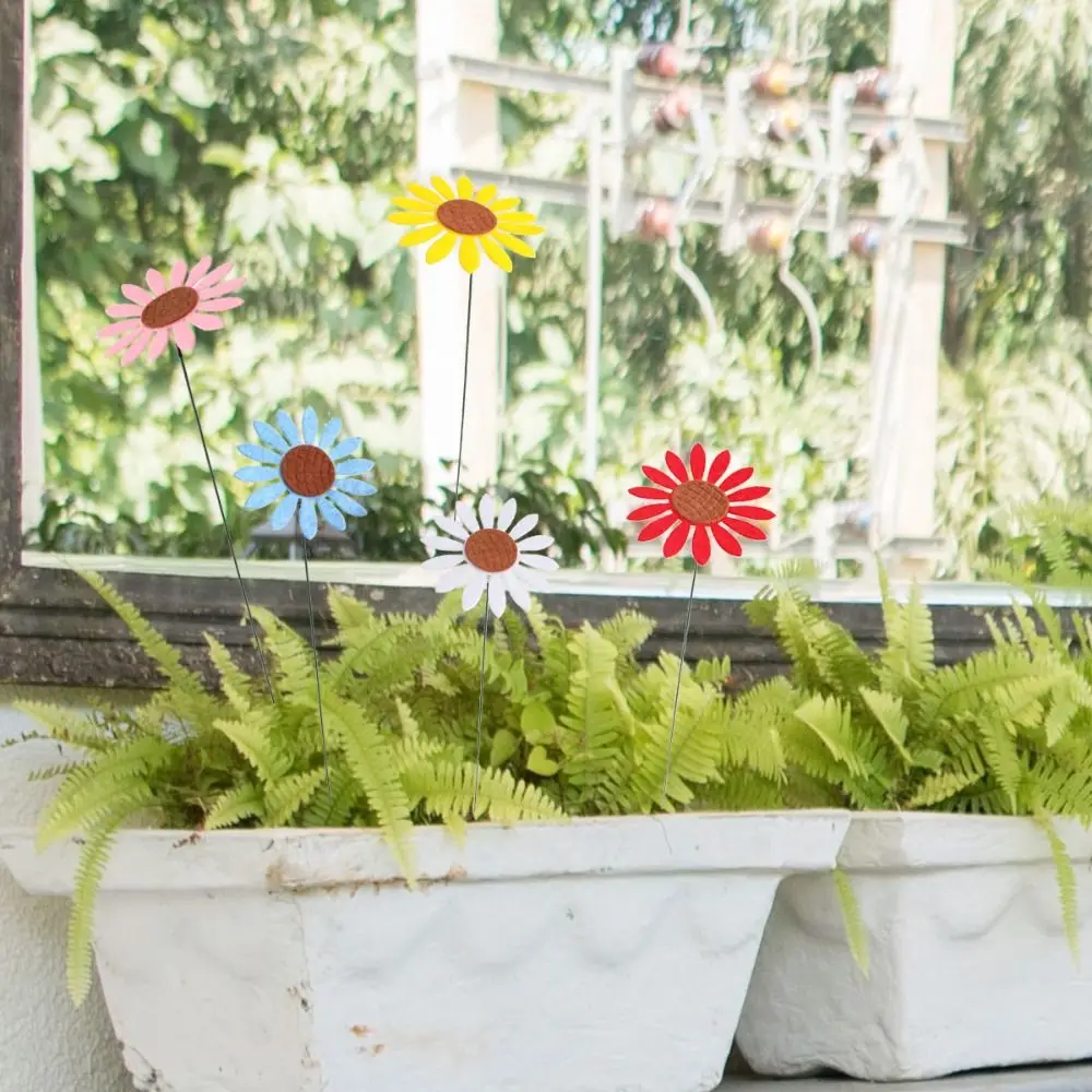 

10pcs Decorative Metal Decorative Garden Stakes Colorful Creative Flower Ground Stake Art Garden Pile Home