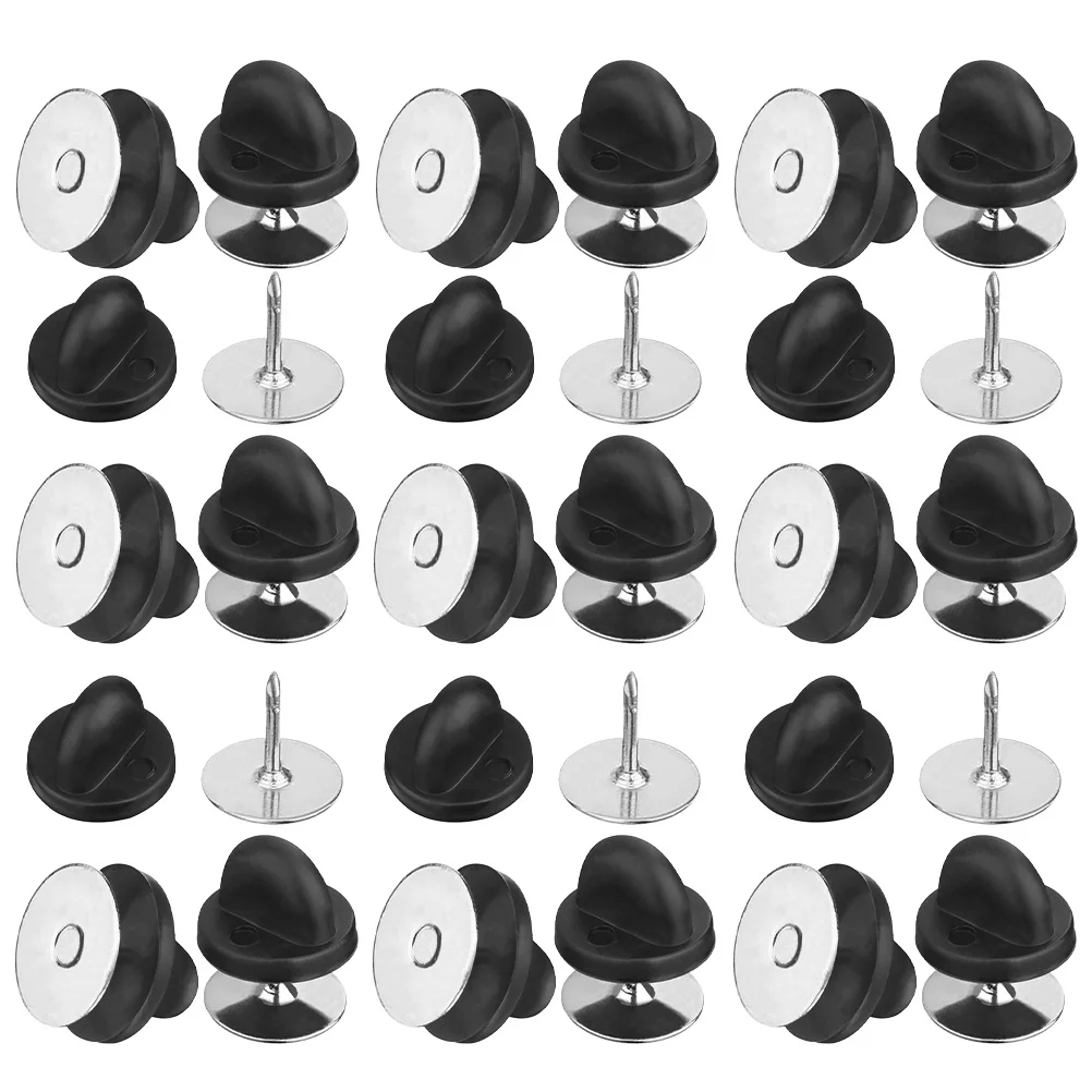 

1 Box Replacement Rubber Pin Backs Flat Round Durable Brooch Lapel Pin Badge Back Tie Tack Holder for DIY Craft Accessories