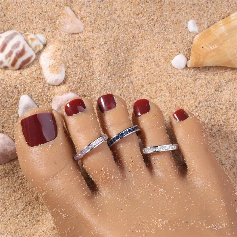 Anillos ajustables de cobre para los dedos de los pies para mujer, bonitos, de banda abierta, no irritantes, joyería para los pies, para la playa, uso diario informal