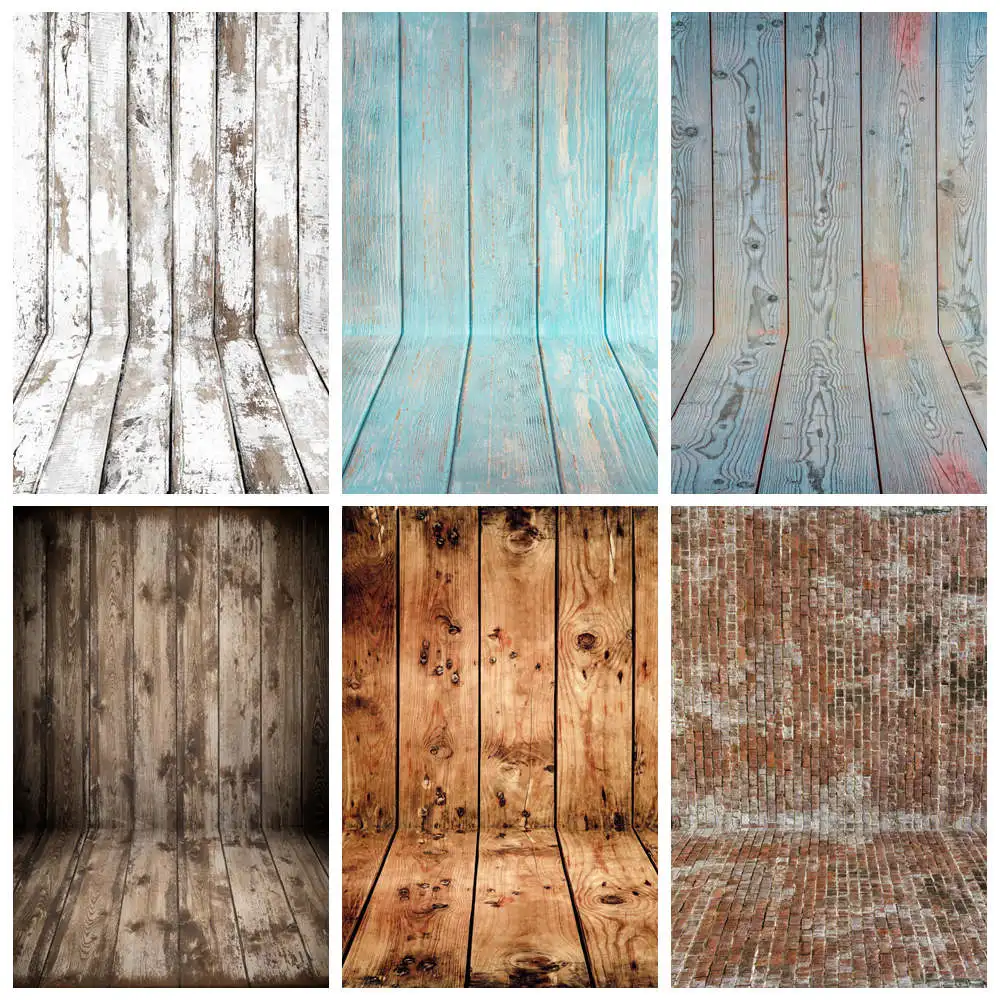 

Wooden Boards Photography Backdrops Stand Wall Floor Grunge Vintage Planks Decoration Home Party Studio Photo Backgrounds Props