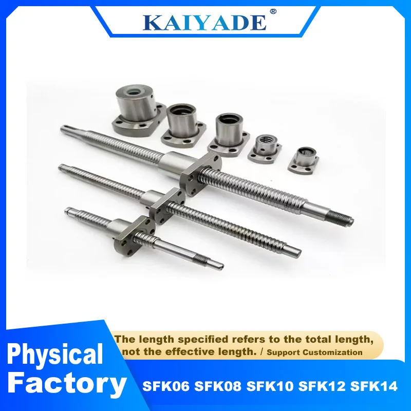 C7 Miniature Ball Screw SFK0802 SFK1002 6mm 8mm 10mm 0601 0801 0802 1002 1202 Length 100 150 200mm with SFK Ball Nut 3D Printer