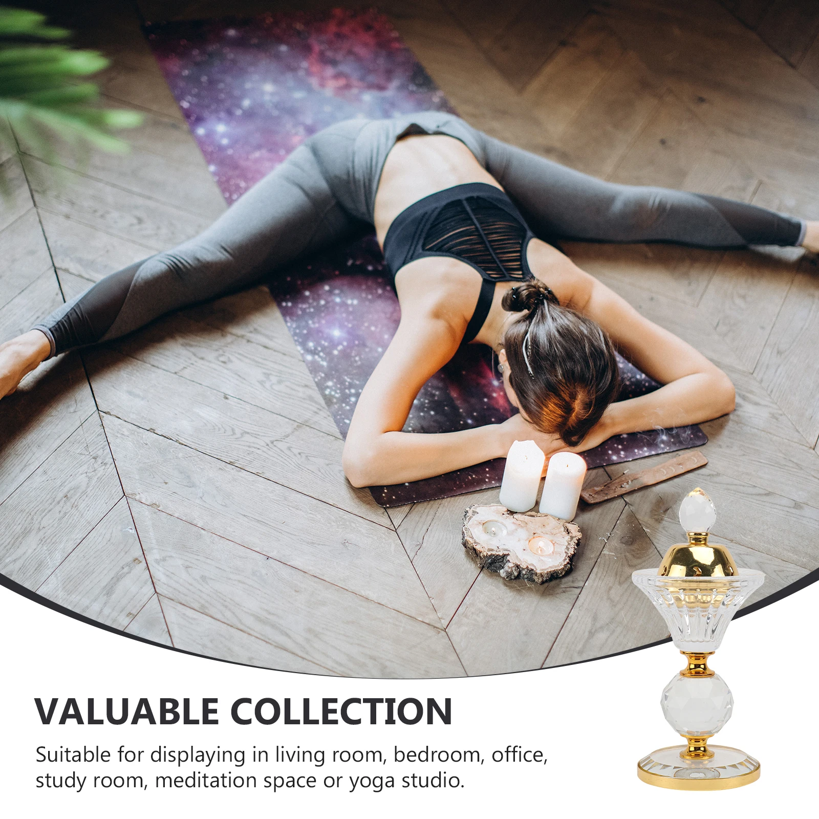 

1pc Crystal Incense Burner Saudi Arabia Style Exotic Charm Censer For Home Office Decor Refillable Incense Pill Burning Tabletop