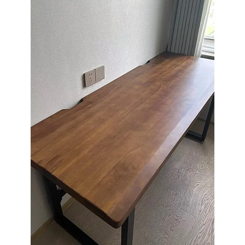 Solid wood double computer desk large board desk desktop bedroom large long home desk worktable two people e-sports table
