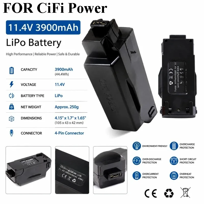 Suitable for Haoxiang Yuneec Mantis Q Mantis G drone battery 11.4V 3900mAh
