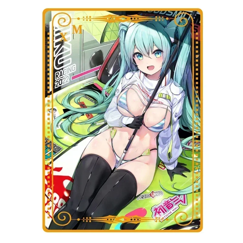 Goddess Story Metal Card All Anime Sexy Swimwear Girl Collection Card Hatsune Miku Rem Girl