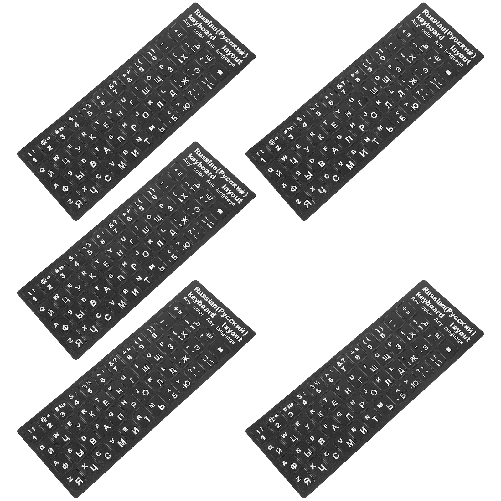 5 Sheets Keyboard Film Computer Keyboards Labels Replacement Stickers Desktop Button Language Letter Decals Paper Russian