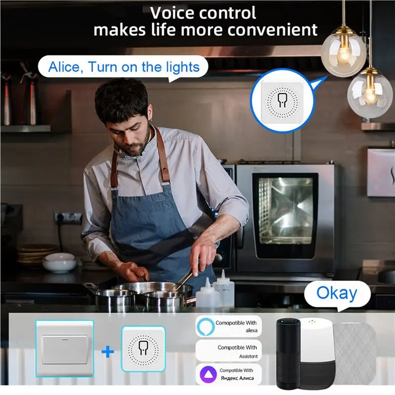 AC88-2X 1CH Dry Contact Wifi Relay Switch Module AC 100-240V Tuya Smart Life App Activated Dry Contact Switch