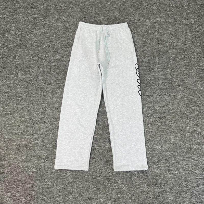 

Flower Embroidery Arte Grey Pants Men's Casual Trousers Oversized Black Drawstring Sweat Pants