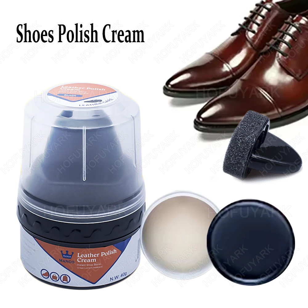 Leather Shoes Care Kit with Sponge Shoe Brush Shoe Cleaning Kit including Shoe Polish Cream for Leather Shoes Bags Maintenance