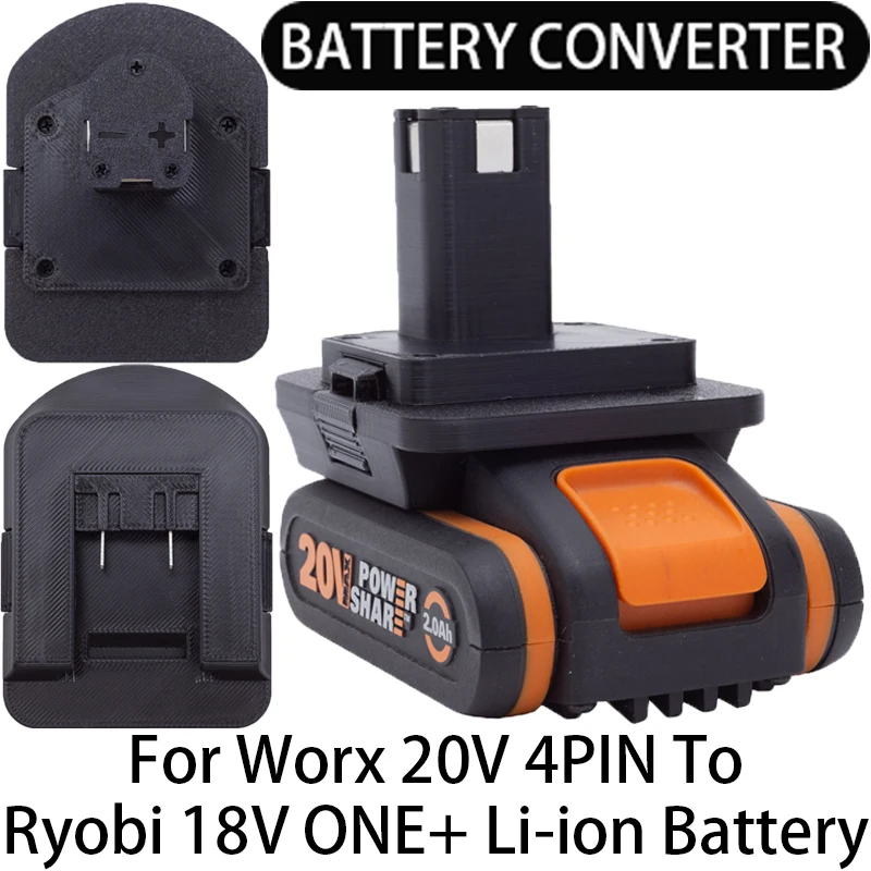 adaptador para ryobi 18v one mais li ion battery adapter ion tools para converter para worx 20v 4pin wa35511 wa3561 wa3516 01