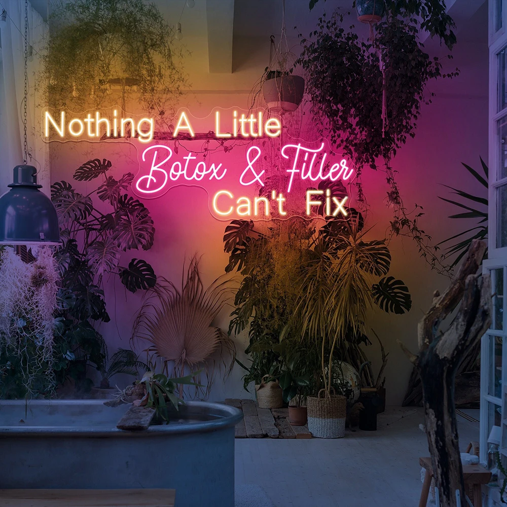 Nothing A Little Botox Filler Neon Sign Botox Filler Led Neon Light Sign for Medspa Décor Injector Spa Studio Wall Decoration