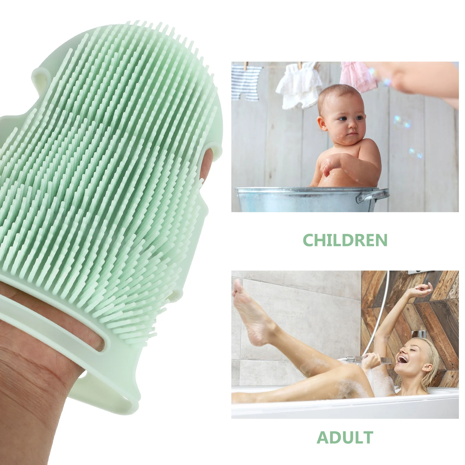 

Scrubber Silicone Bath Brush Baby Mittens Sink Silica Gel Household Shower Gloves