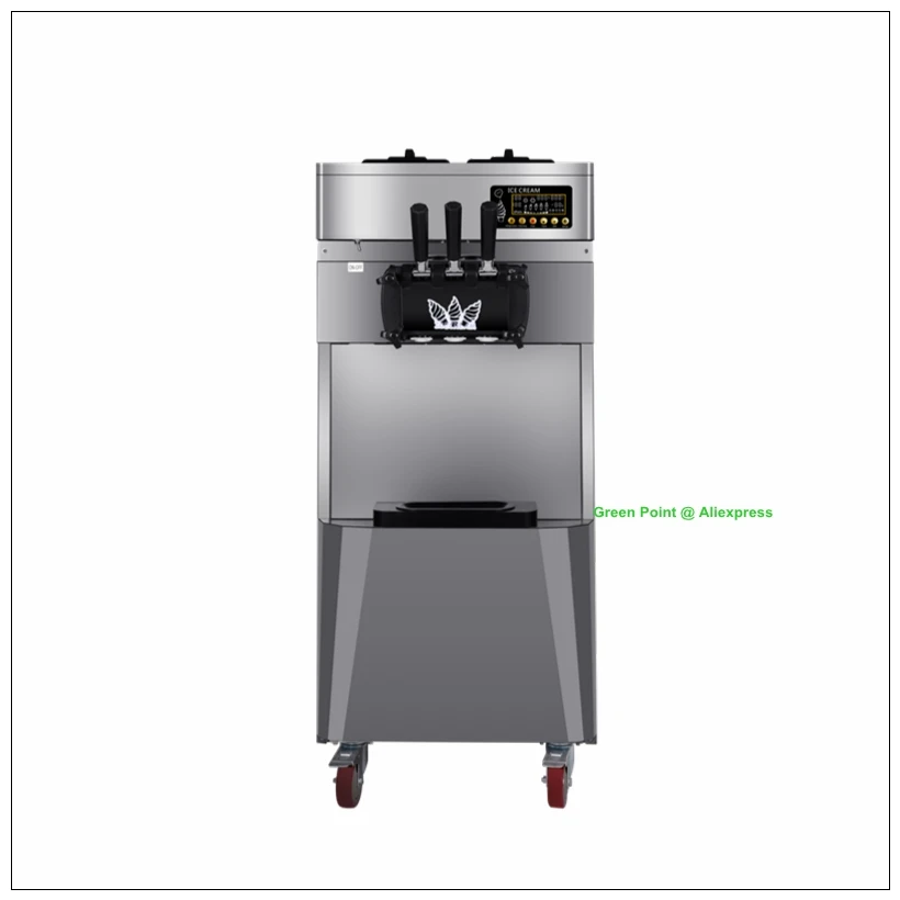 A480 Commercial 3800W Electric Soft Serve Ice Cream Machine Stainless Steel Body Eco-Friendly Desktop New Maker With LCD Display