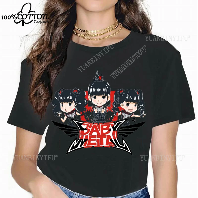 

Классическая новая хлопковая футболка BABYMETAL Heavy Metal с электроакустическим принтом, верхняя полоса, женская удобная удобная футболка для отдыха