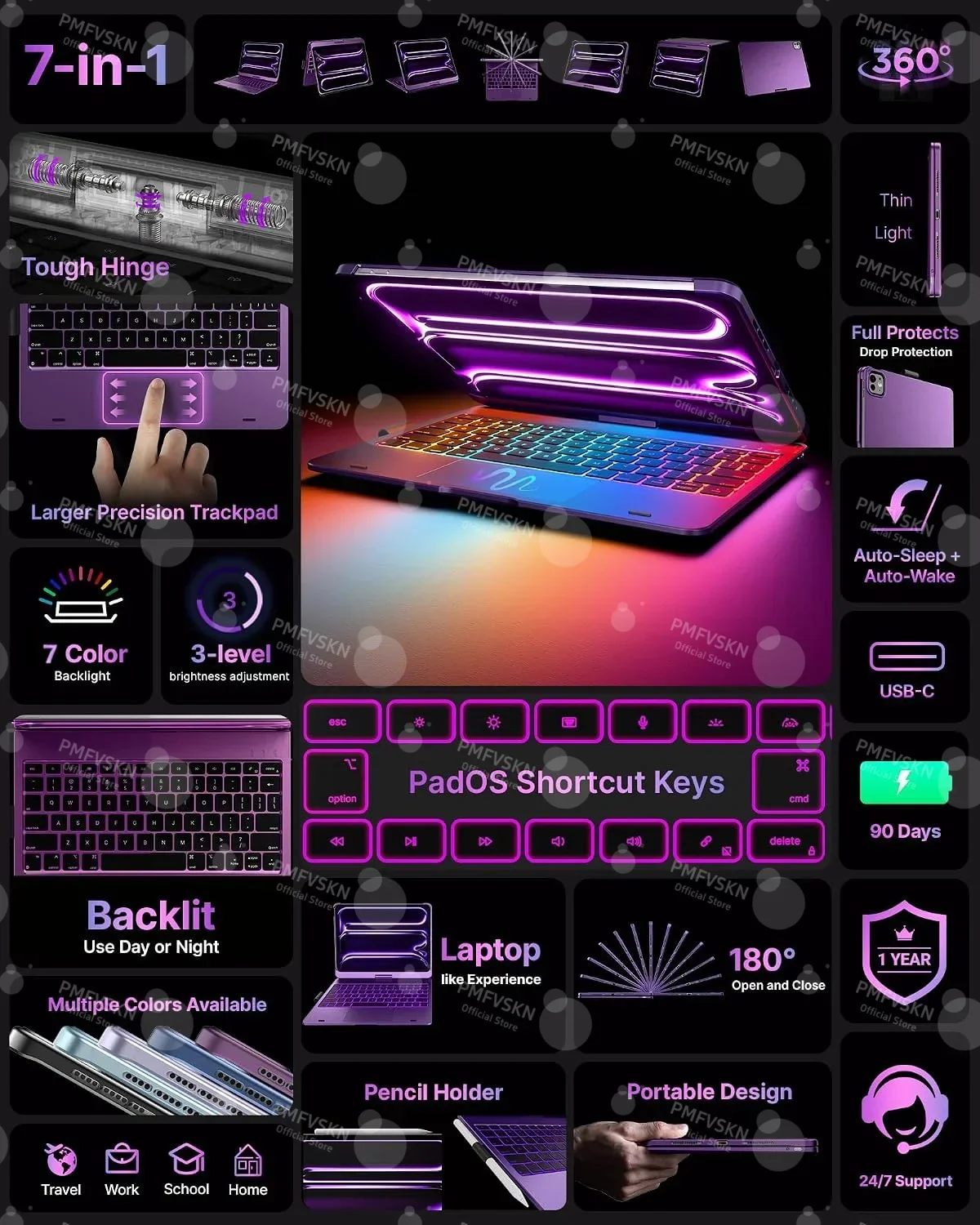 2026 Tablet Rotatable Magic Keyboard For iPad Air 11 inch M4 M3 M2 Smart Case For iPad A16 11th 2025 iPad Pro 11 1st 2nd 3rd 4th