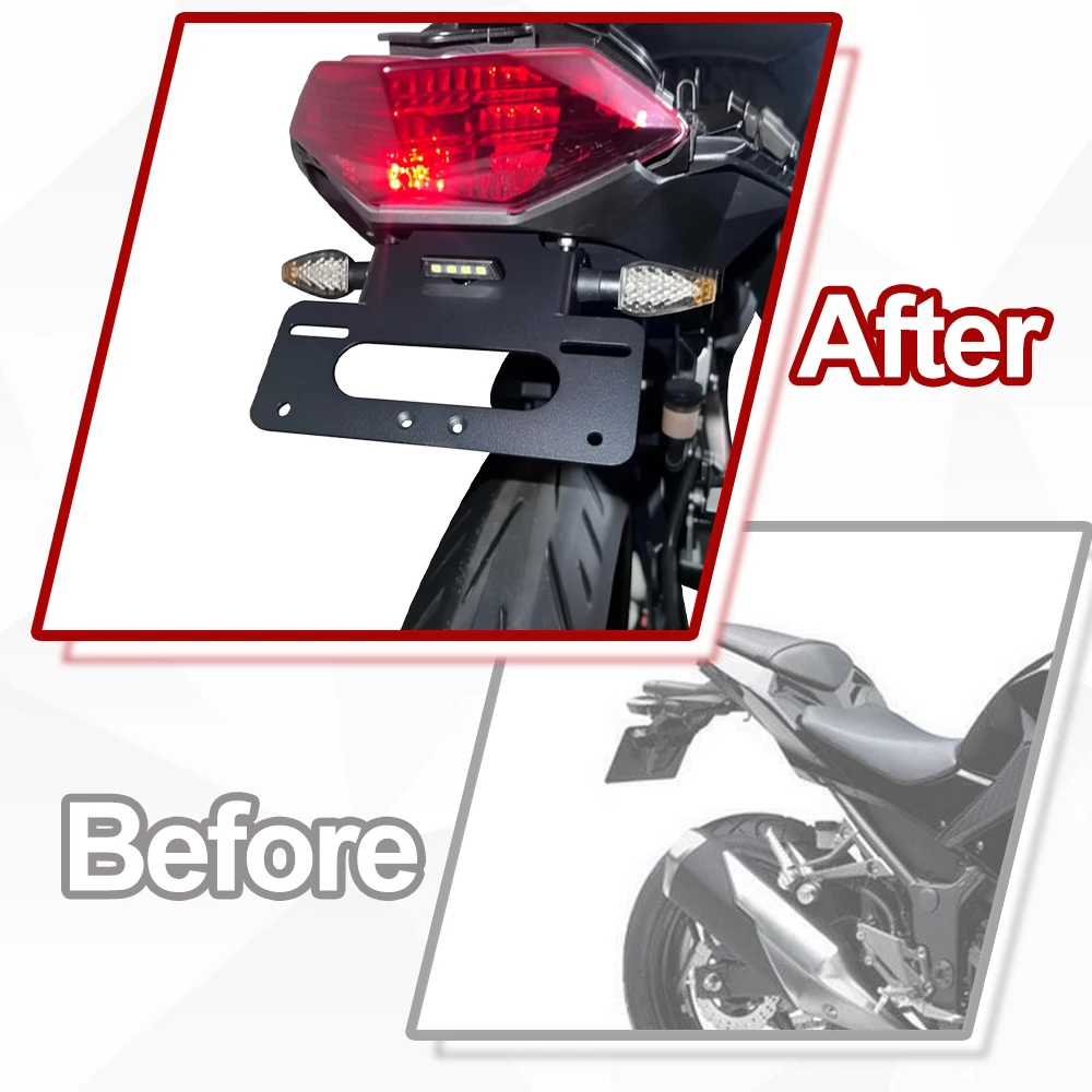 Fit For Kawasaki Ninja 300 EX300 2012-2020 Ninja 250 ZX250 Z250 Z300 Motorcycle License Plate Rear Tail Tidy Fender Eliminator