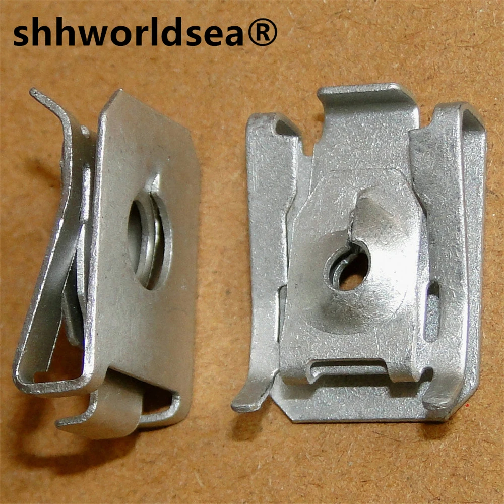 shhworldsea 100pcs auto metal nut Floor trim panel trunk side trim panel buckle for bmw 07147330002