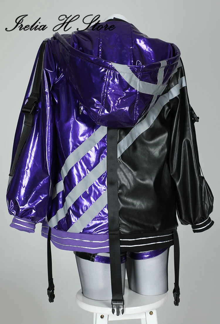 Irelia H Store Game Tken Reina Cosplay Costume jacket tupe top shorts image 3
