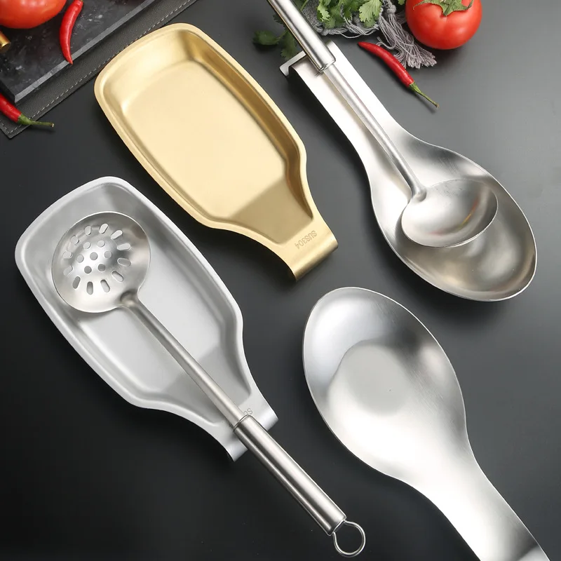 Spoon Rest Buffet Clip Holder Non-slip Smooth Edges One-piece Molding Stable Polishing Surface Keep Clean Anti-Rust