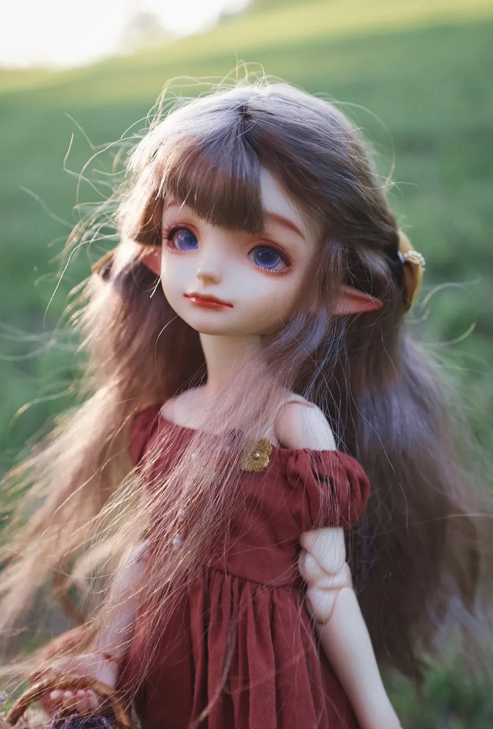 New SD BJD 1/6 Fairy Ears Doll Fairy Girl Little rain Lovely and charging action figures resin toys in stock makeup Free shippin