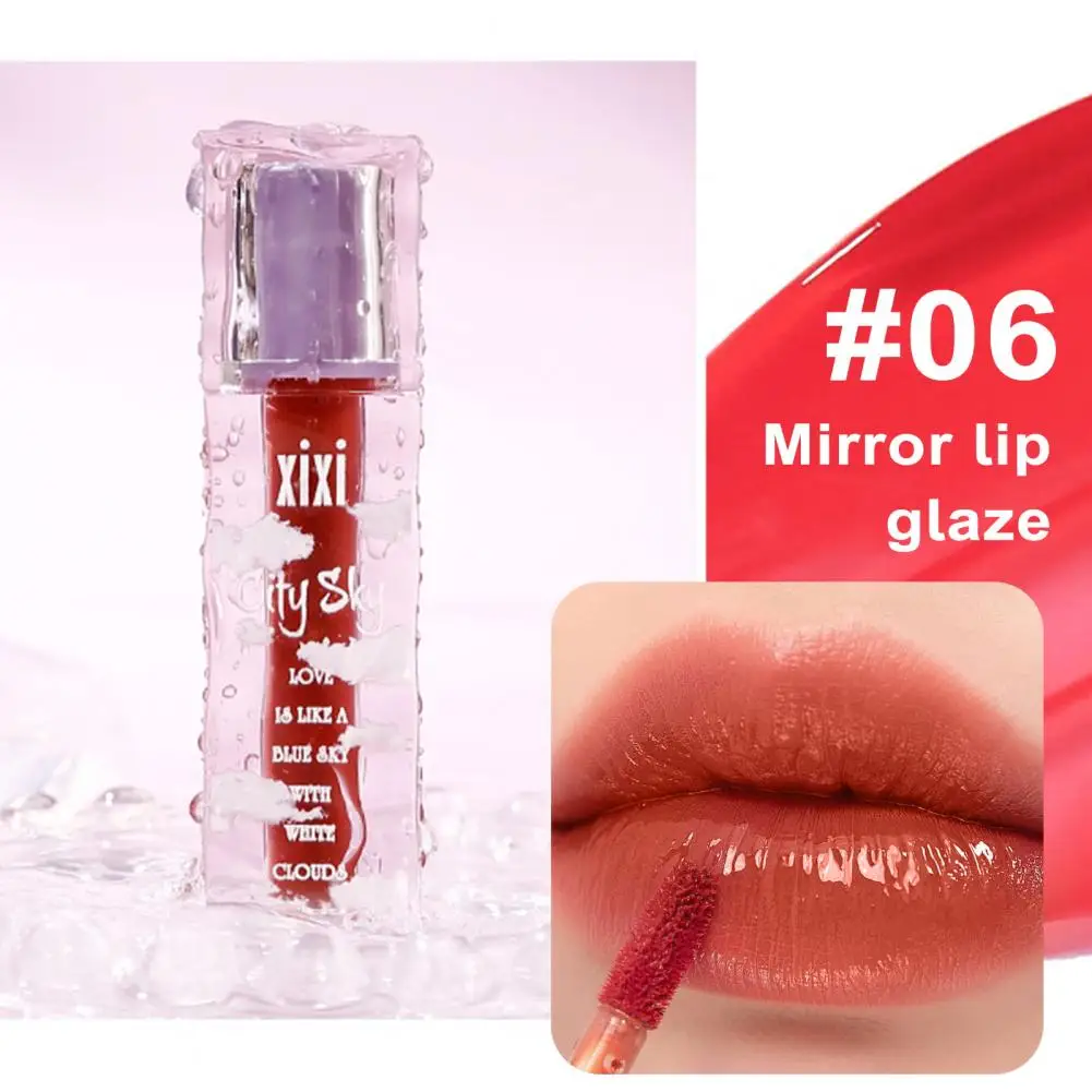 Transparente Cristal Geléia Lipgloss, Espelho Claro Brilhante, Hidratante Lip Balm, Glitter Batom Líquido, Óleo, Sabor De Frutas, Tint