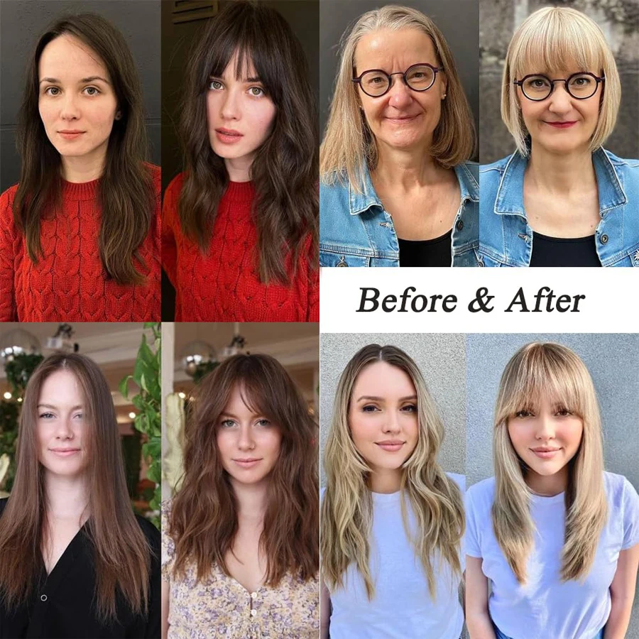 synthetic short bangs with temple Natural Forehead Ins Hair Fake Fringes Air Bangs Wig Female Piece Real Comic Flush Bangs