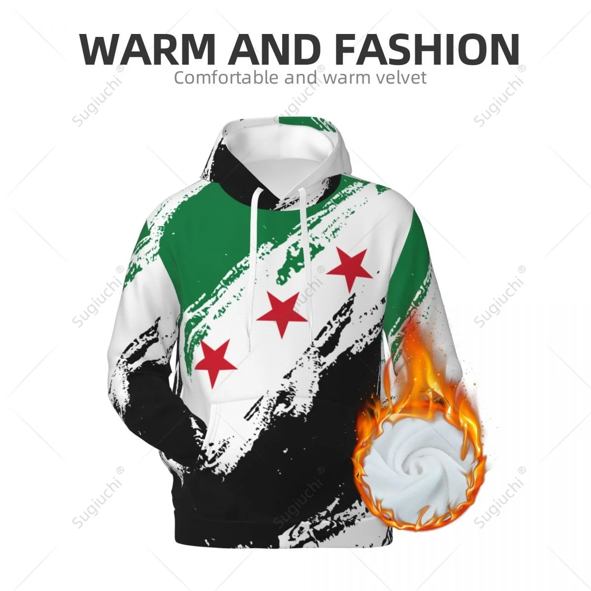 Unisex Syria Flag 1932-1963 Color Hoodie 3D Men Women Harajuku Sweatshirt Pullover Hoodies Polyester Casual