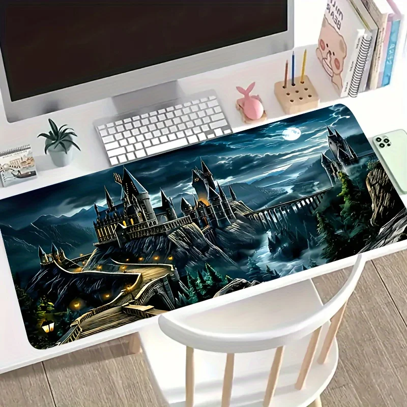 Night Castle Design Mouse Pad Large Extended Rubber Non-Slip Gaming Desk Mat Office Gaming Accessory Rectangular gamer work Gift