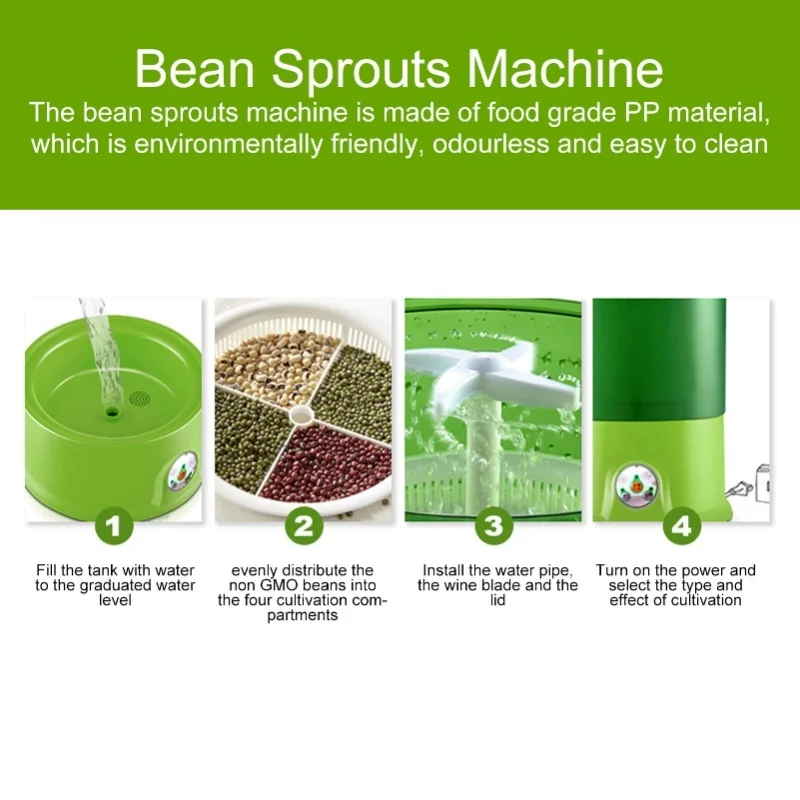 Multifunction Fully Automatic Seed Sprouter Machine Bean Sprouts Grower For Home Indoor Planting