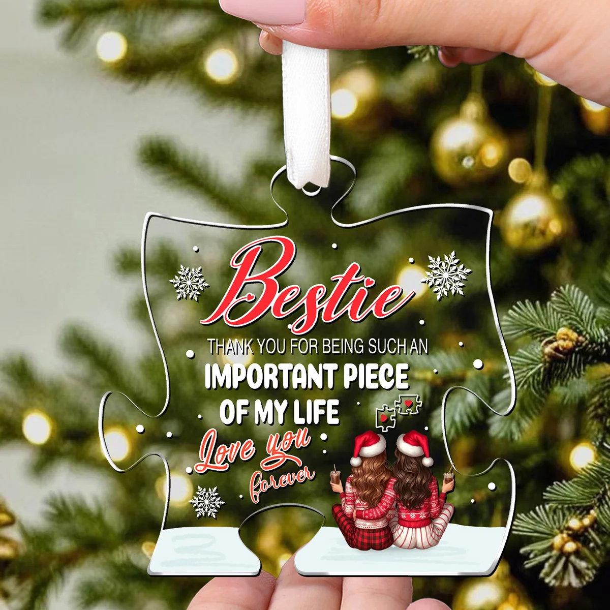 1 قطعة عيد الميلاد الإبداعية الديكور الكريستال الاكريليك لغز الحلي الفن قلادة للمنزل سيارة حفلة عيد الميلاد شجرة تزيين 2026 السنة الجديدة #2