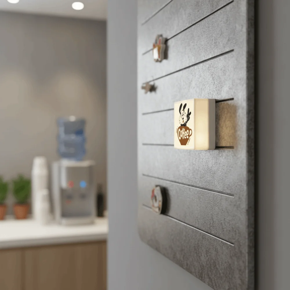 Touch-sensitive Glowing Coffee Shop Fridge Magnet Sounding Rechargeable Lighted Fridge Magnet Adjustable Light Brightness