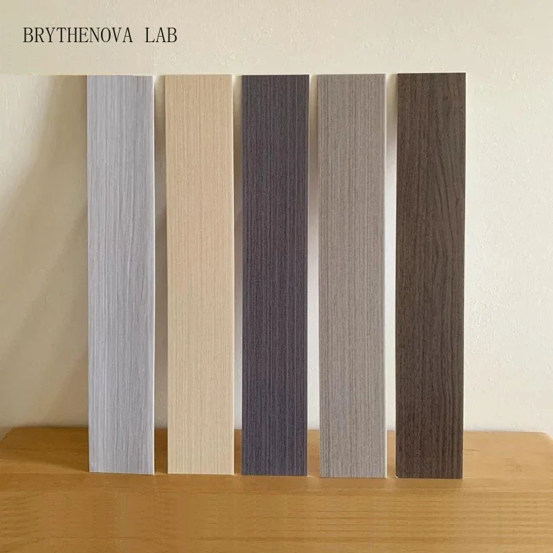 10PCS Self Adhesive Skirting Board Waist Line Wood Grain Decorative PVC Sticker Waterproof Renovation Foot Line Wall Sticker