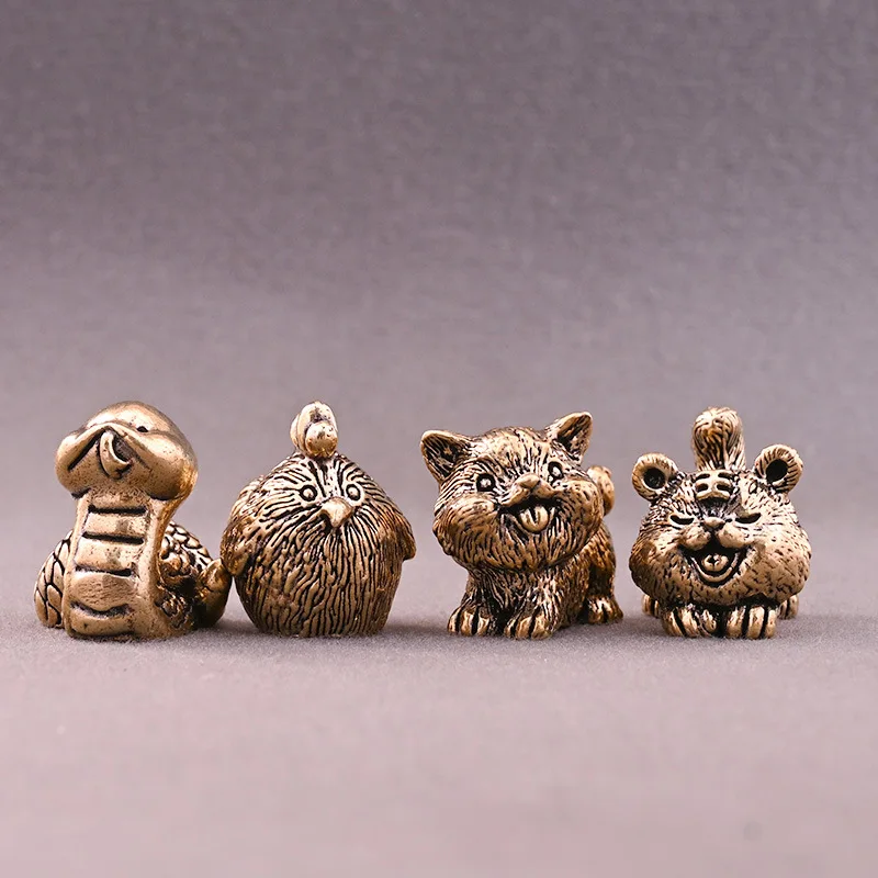 Brass Cute Adorable Mouse Desktop Decoration Desktop Statue, Home Office Desk Ornament Decoration Figurine for Study Home Decor