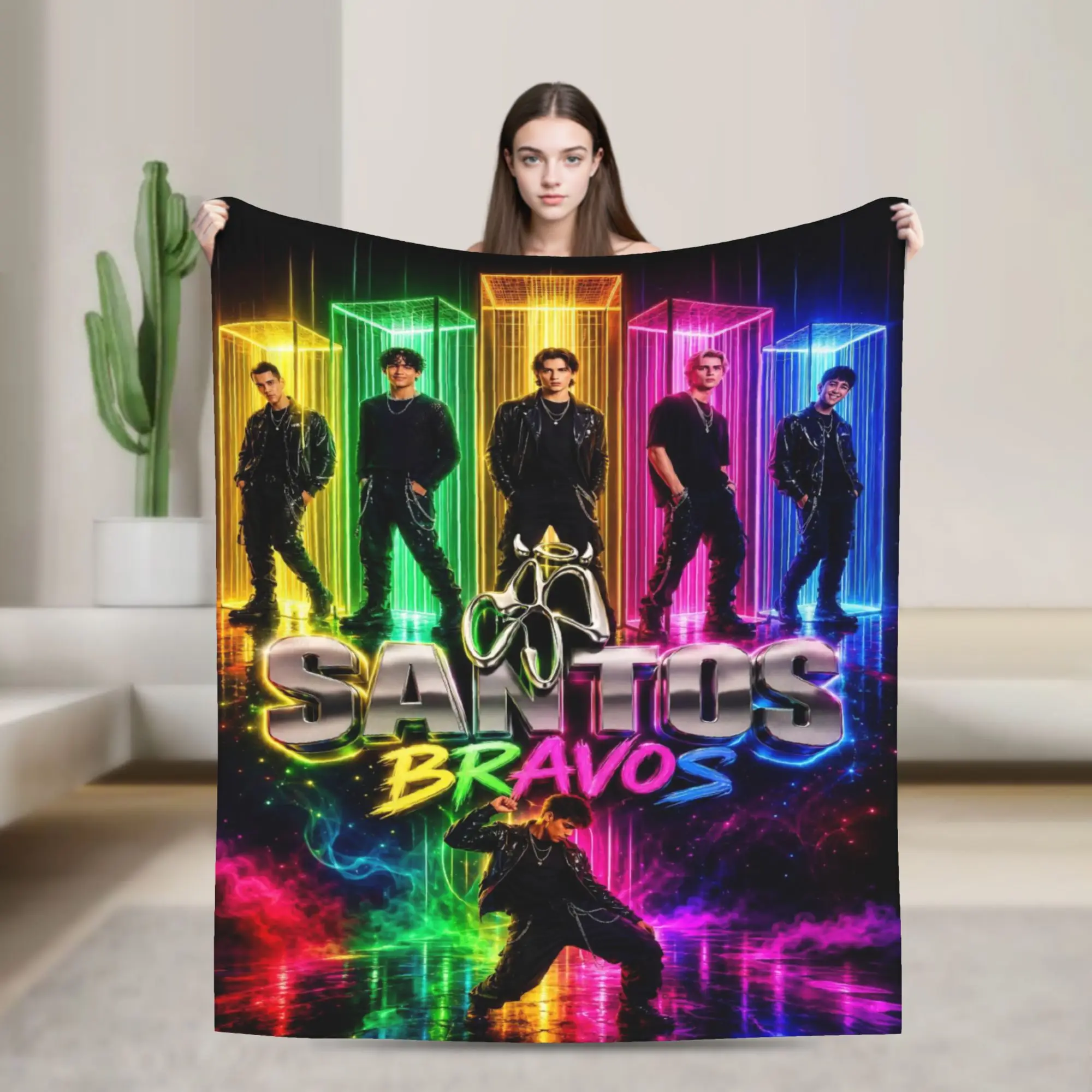 Santos Bravos boy group Merch Blanket Ultra Soft  Throw Blankets for Sofa 50x60 Inches Multiple Sizes Bedding Throws
